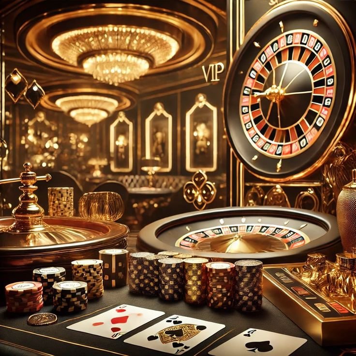 Baccarat Table ပေါ်တွင် ကတ်ဖျင်ချကစားနေသောမြင်ကွင်း